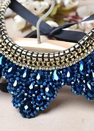 Кольє комір гранд синій