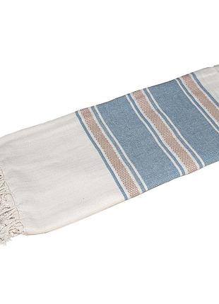 Пештемаль хасыр бежевая с синими полосками