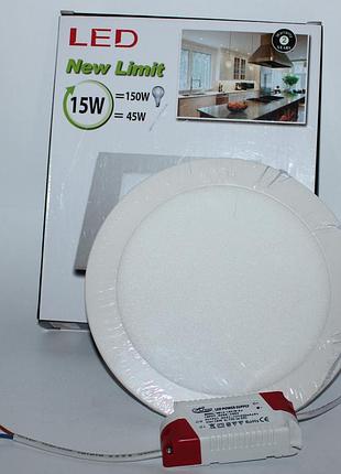 Потолочная led лампа встраиваемая, круглая холодный белый