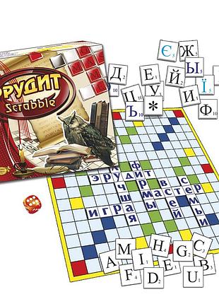 Игра мастер "эрудит (scrabble)" пластиковые фишки в коробке 295х270х45мм (мкб0131)