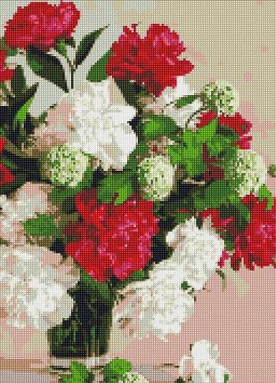 Алмазна мозаїка/вишивка букет півоній 40*50 см ідейка amo7086