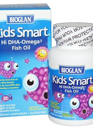 Рыбий жир для детей с высоким содержанием омега- 3, 30 жевательных капсул с фрутовым вкусом