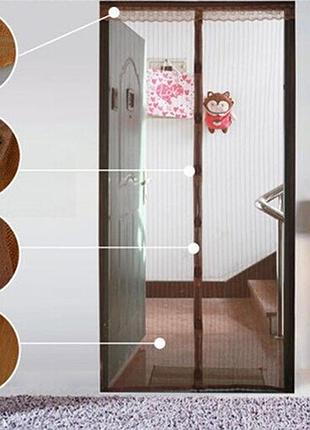 Москитная сетка на магнитах 210х90 ( магнитные ленты + раздельные магниты) бордовый, бордовый