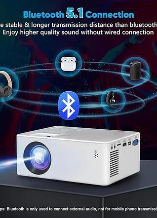 Мультимедійний проектор akatuo hi-04 hd led 8500 лм hdmi bluetooth