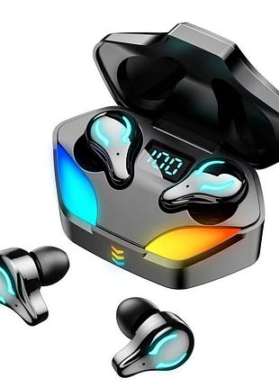 Беспроводные блютуз bluetooth наушники tws x1 с микрофоном 5.1, rgb светящиеся