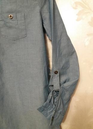 Подростковое хлопковое платье-рубашка 3