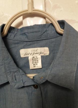 Подростковое хлопковое платье-рубашка 5