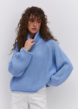 Акция св-голубой вязаный свитер