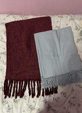 Шарф шарфи блакитний бордовий