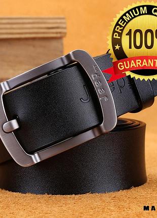 Ремінь шкіряний чоловічий jeep колір чорний