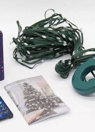 Гирлянда цветная rgb светодиодная led конский хвост с кольцом на елку usb с пультом ду 2 метра 10 нитей