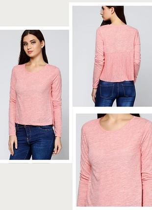 Новий рожевий лонгслив / блузка stradivarius з плісе, розмір m