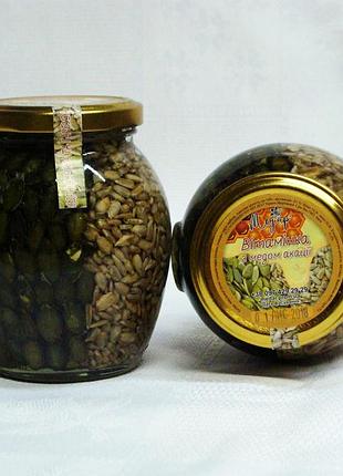 Семечки тыквы и подсолнечника с мёдом акации. 0,35л