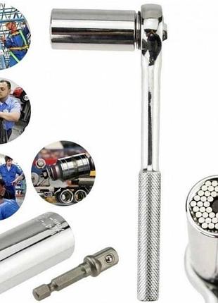 Тріскачка з універсальною головкою instantly grips any shape 7-19 мм торцевою