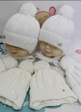 Шапочка для новорожденных 36-38р.на завязках,х/б подкладка,весна-осень