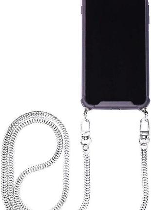 Чорний чохол з металевим ланцюжком clever case для iphone 7, iphone 8