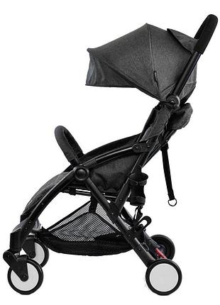 Коляска прогулочная складная уникальный механизм - ручная кладь "коляска-сумка joy", колеса-пенорезина т.серая