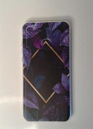 Чехол для huawei p30 lite, nova 4e с узором из фиолетовых листьев