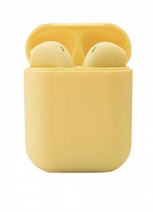 Беспроводные наушники bluetooth со встроенным чипом jl d8 inpods 12 желтые