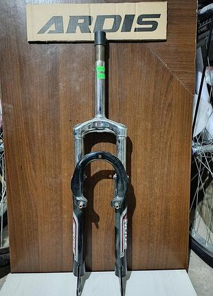 Вилка 27.5" амортизационная с локаутом сталь 1-1/8" disc/v-br безрезьб под эксцентрик шток-260мм travel-100мм fsd lj-536m черный