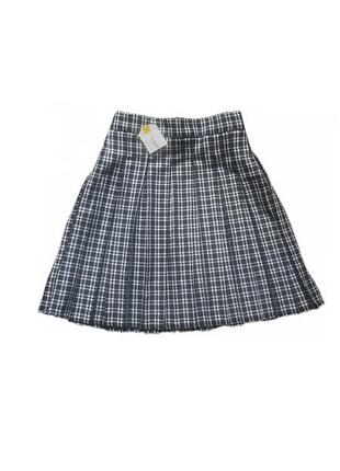 Новая юбка плиссе в черно-белую клетку короткая клетка мини юбка terranova