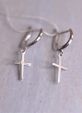 Серьги серебряные "крестики" 925 пробы.
