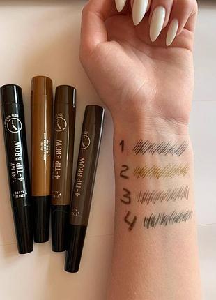 Маркер тинт для бровей экспресс микроблейдинг водостойкий лайнер, тату эффект серо-коричневый