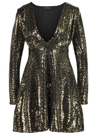 Святкова вечірня сукня, сукня boohoo, новорічна сукня, сукня з блискітками