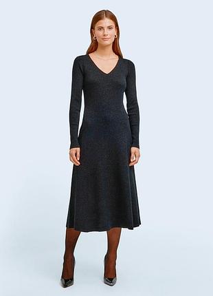 Шерстяное трикотажное платье миди (55% шерсть) ralph lauren