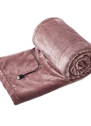 Плед з підігрівом usb, нагрівальний дріт, три режими температури, розмір 180х80 см, м'яка фланель, для дому і подорожей, рожевий