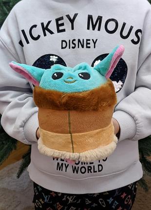 Мягкая плюшевая игрушка малыш йода грогу перевертыш двухсторонний веселый-грустный