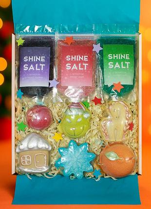 Подарочный набор бомбочек для ванны "christmas bath box" на новый год, рождество, николая для девушки, парня, ребенка