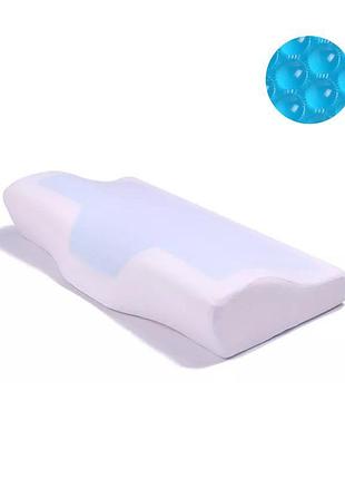 Гелевая ортопедическая подушка 50x30 см, пена с памятью, охлаждающий гель