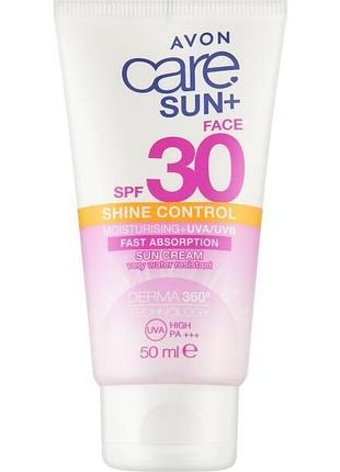 Avon care sun face spf30, сонцезахисний крем для обличчя з матуючим ефектом, 50мл.