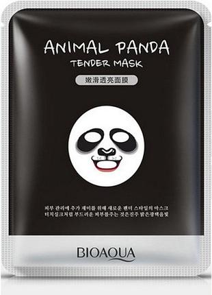 Тканевая маска для лица bioaqua animal face panda смягчающая, для проблемной кожи, 30g