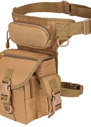 Сумка тактическая поясная набедренная tactical pro цвет черный объем 4 литра желтый