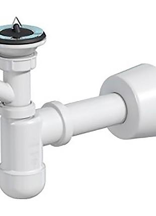 Сифон для раковины d40, basic prevex, телескопический, с резиновой пробкой, пластик (pr4-d4nr4-002)