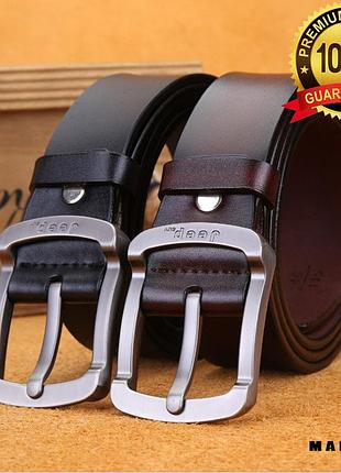 Ремінь чоловічий шкіряний jeep/ кольори: чорний і коричневий.