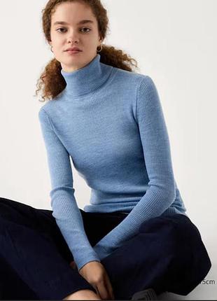 Гольф водолазка меринос шерсть uniqlo рубчик