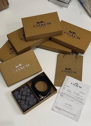 Набір від бренду гаманець та ремінь coach