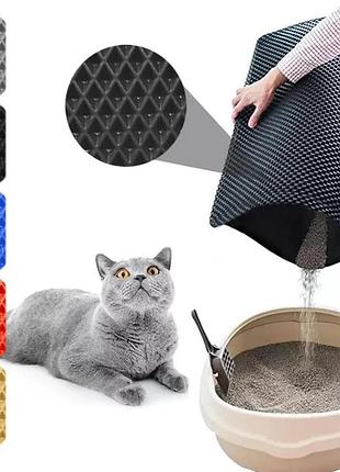 Водонепроницаемый двухслойный коврик для кошачьего туалета 50x30*1 см