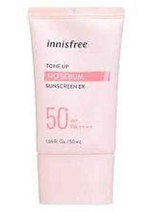 Солнцезащитный крем для жирной кожи innisfree tone up no sebum sunscreen spf50+ pa++++