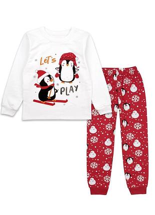 Новорічна утеплена піжама для дівчинки