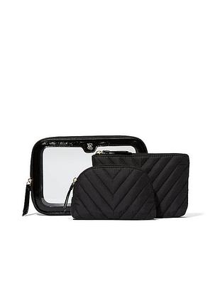 Косметичка 3 в 1 beauty bag trio black від victoria's secret