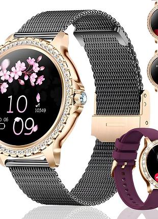 Жіночий розумний смарт годинник mirabella з преміум дизайном, з дзвінками та змінними ремінцями, smart watch для айфона і адроїд