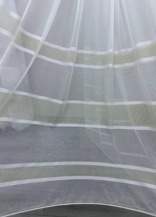 Тюль бамбук в золоту полоску. тюль на бамбуковой основе с полосками