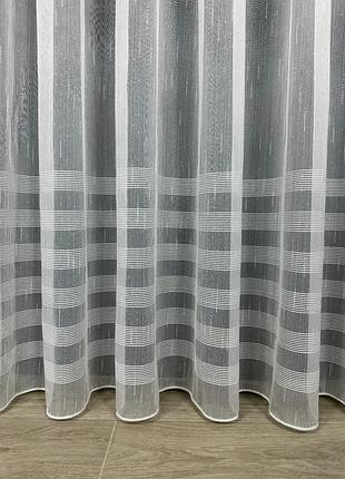 Тюль льон молочний в полоску. тюль на льняной основе с полосками