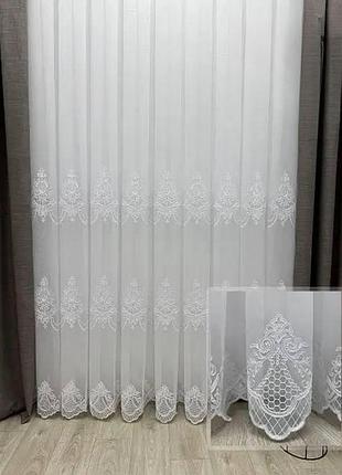 Бамбуковый тюль с вышивкой, гардина в зал, спальню