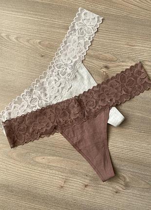 Стрінги бавовна мереживо набір primark