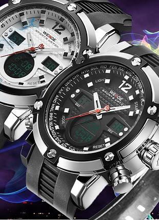 Годинники наручні weide wh5205 чоловічі, японський механізм, чорний білий циферблати